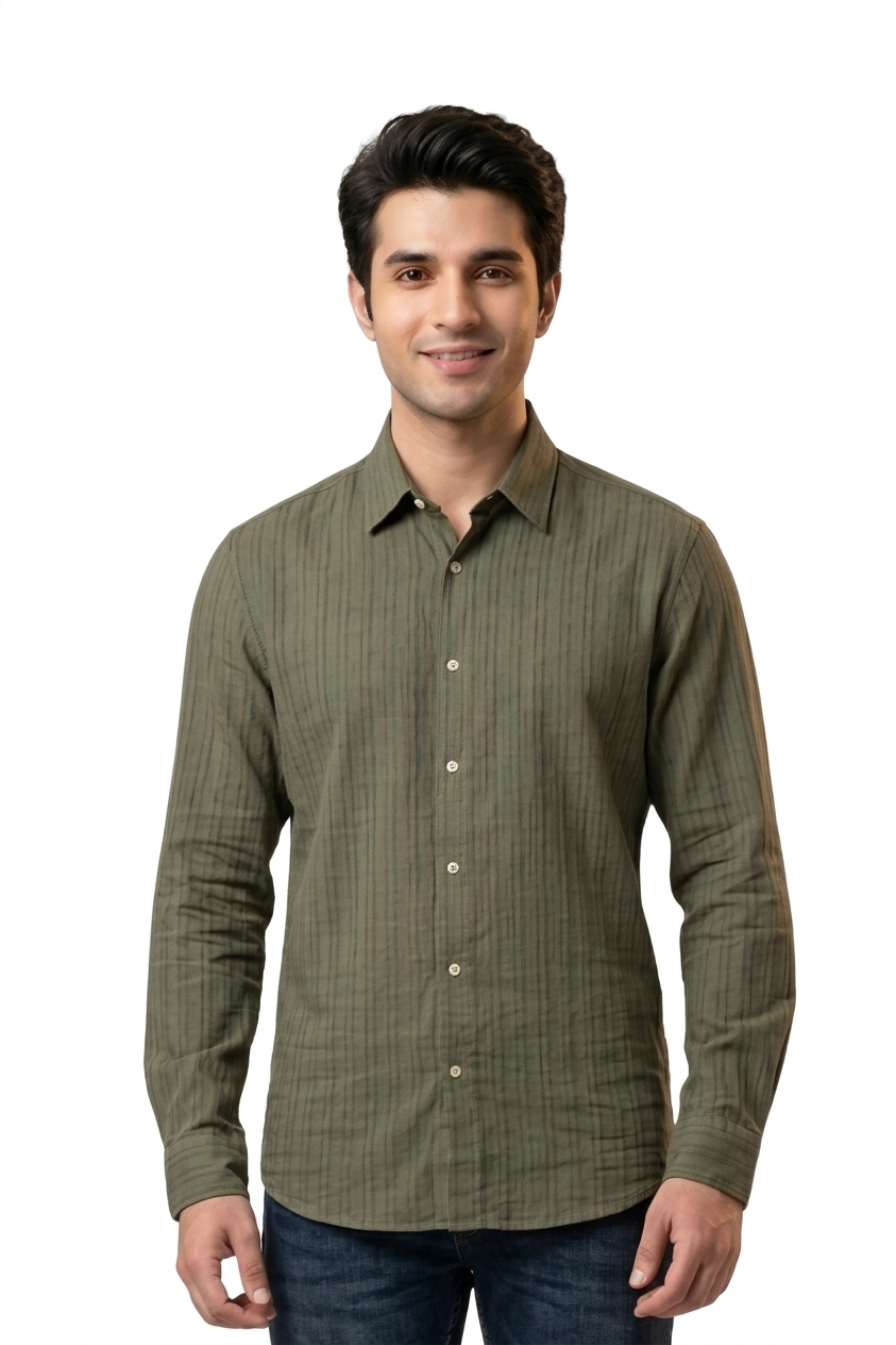 The Forest Ribbed Crinkle Shirt