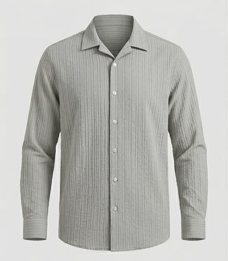 The Slate Vertical-Knit Long Sleeve Shirt