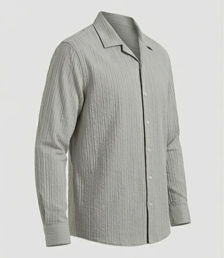 The Slate Vertical-Knit Long Sleeve Shirt