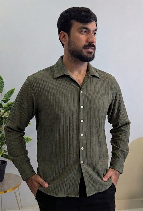 The Forest Ribbed Crinkle Shirt